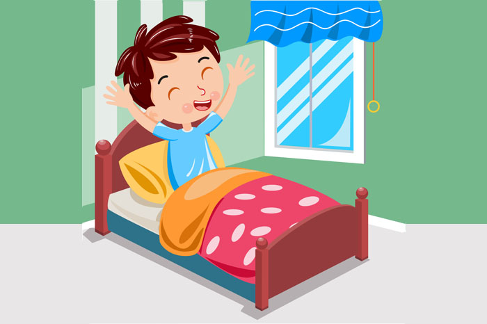 boy go to bed clipart