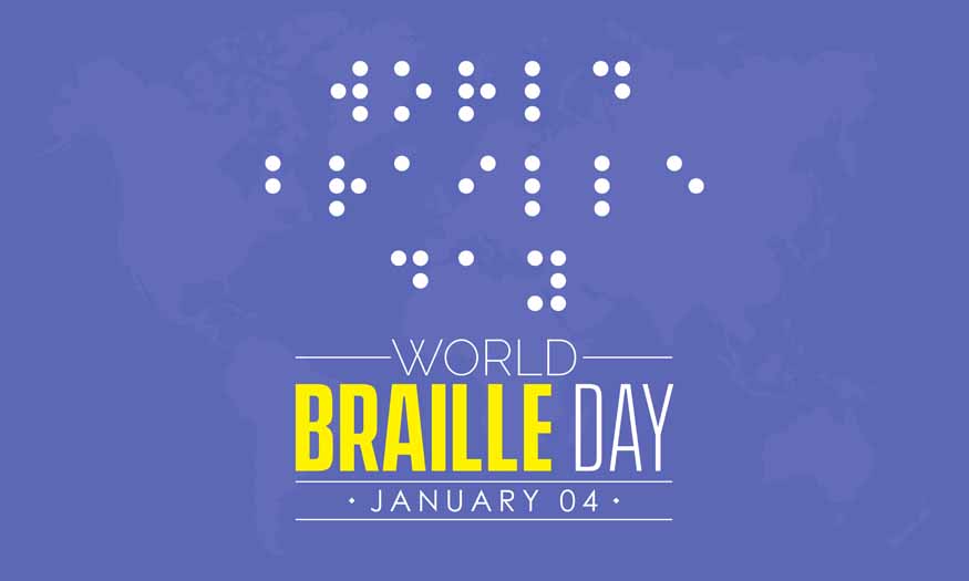 Vector illustration design concept of World Braille Day observed